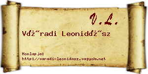 Váradi Leonidász névjegykártya